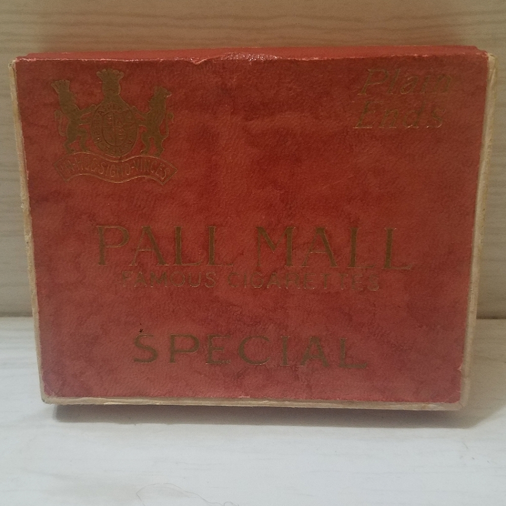 Vintage 1950's Pall Mall Cigarette Box & Tax Stamp
